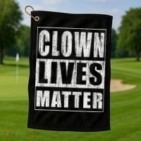 Clown Lives Matter Funny Halloween Gift Golf Towel thumb 1