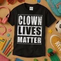 Clown Lives Matter Funny Halloween Gift Kids T-Shirt thumb 3