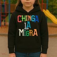 Chinga La Migra Ice Maga Republican Fascism Kids Hoodie thumb 3