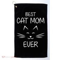 Cat Lover Mom Funny Best Cat Mom Ever Cute Gift Golf Towel thumb 0