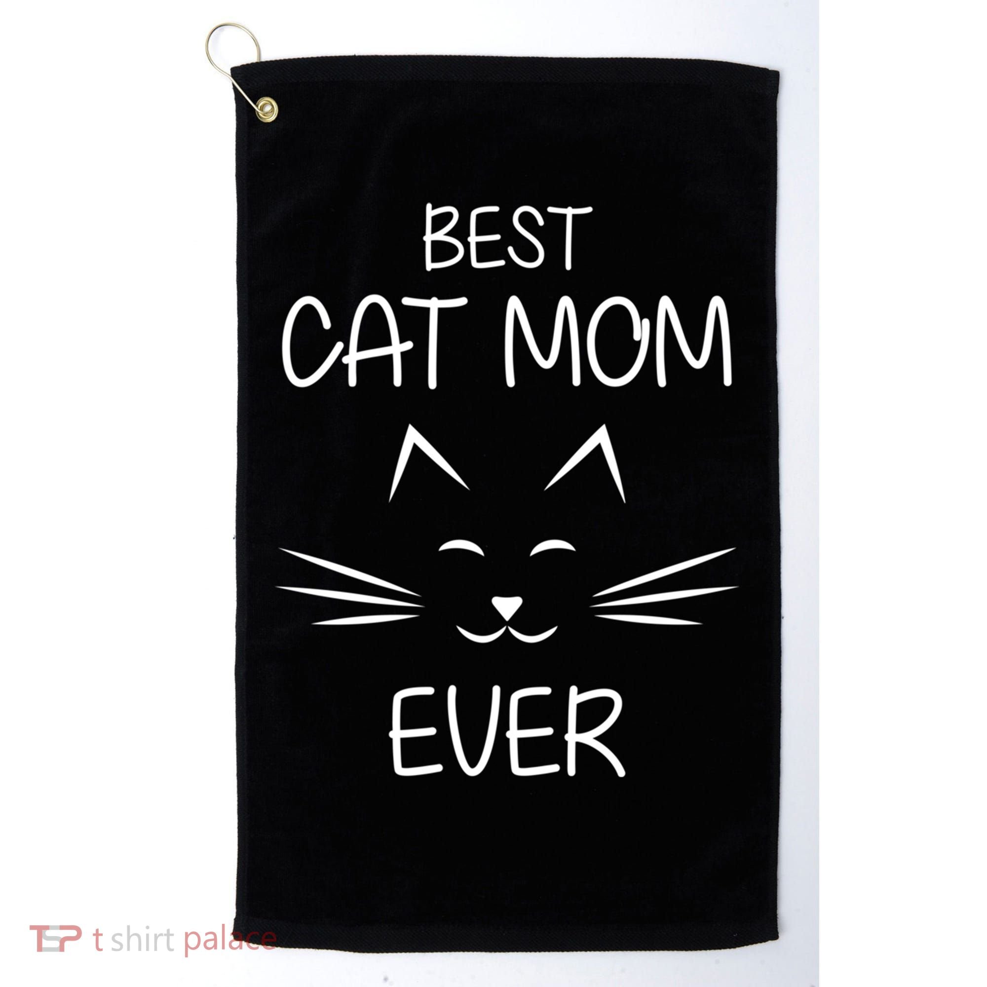Cat Lover Mom Funny Best Cat Mom Ever Cute Gift Golf Towel