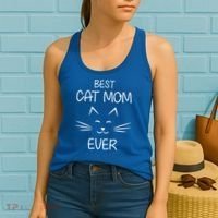 Cat Lover Mom Funny Best Cat Mom Ever Cute Gift Women's Tank Top thumb 2
