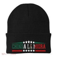 Chinga La Migra Mexico Flag Bandera Ice Immigration Policy Beanie thumb 0