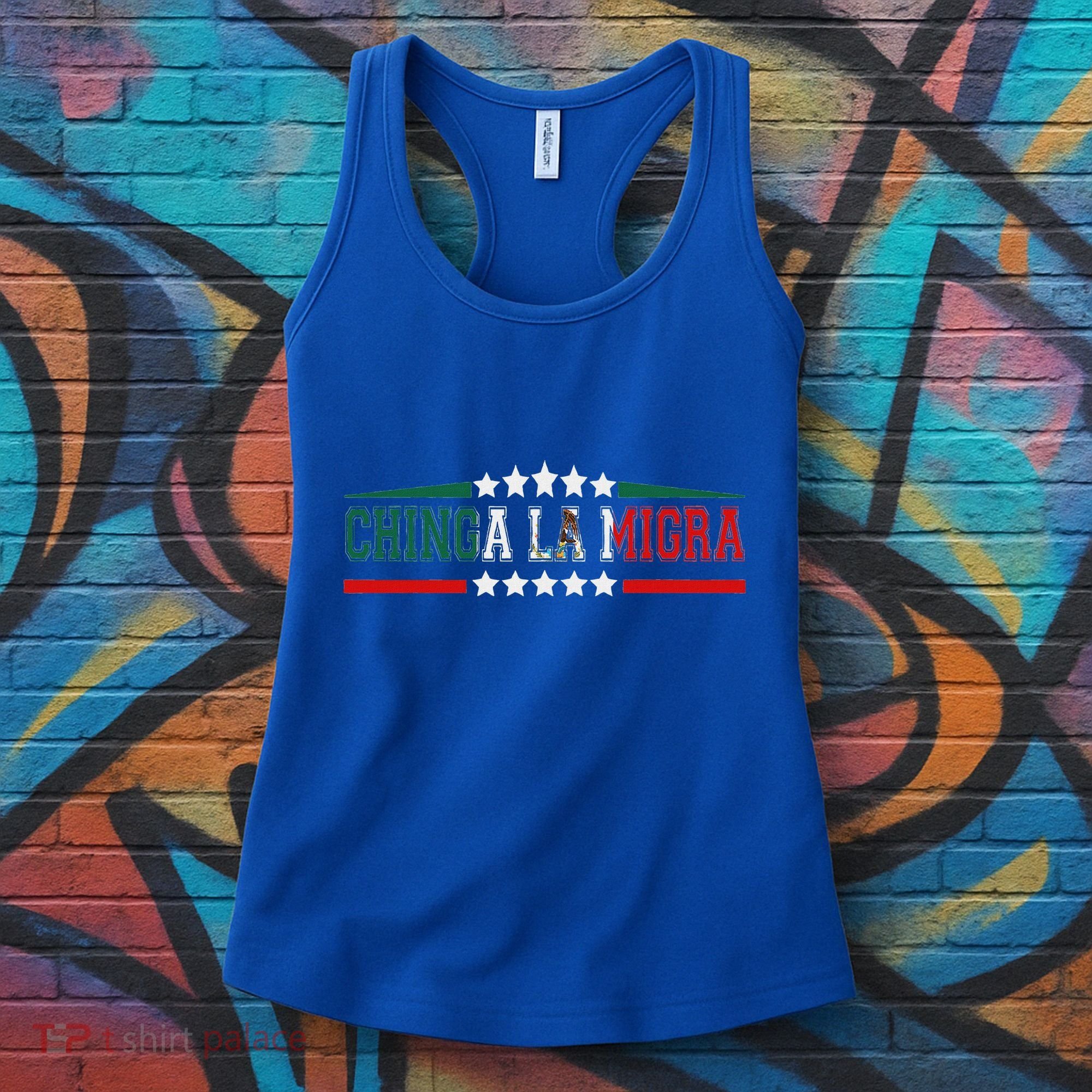 Chinga La Migra Mexico Flag Bandera Ice Immigration Policy Women's Tank Top