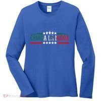 Chinga La Migra Mexico Flag Bandera Ice Immigration Policy Women's Long Sleeve Shirt thumb 0