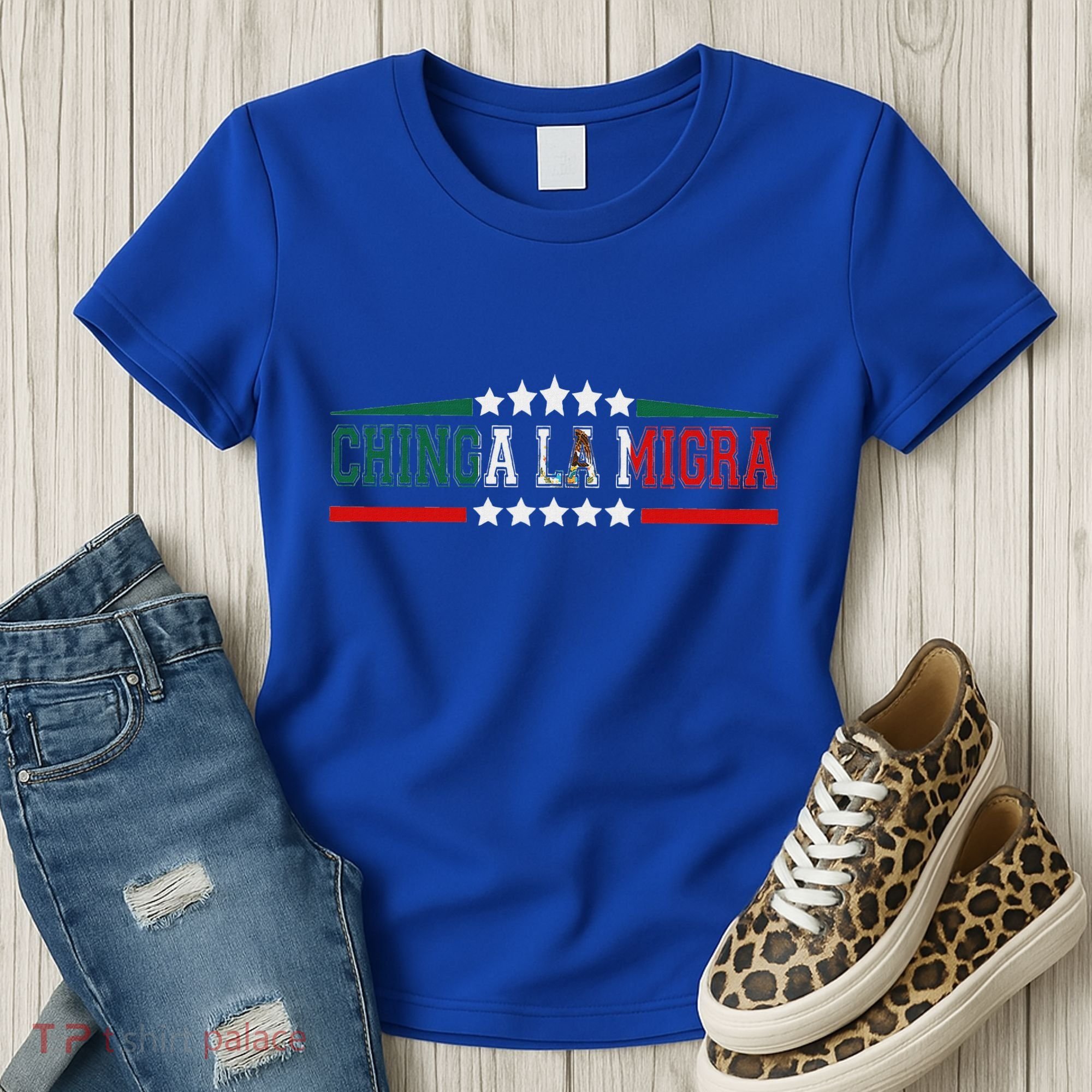 Chinga La Migra Mexico Flag Bandera Ice Immigration Policy Women's T-Shirt