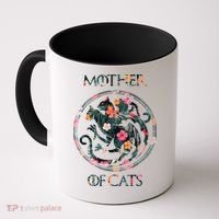 Cat Lovers Mother Of Cats Mix Flower Coffee Mug thumb 0