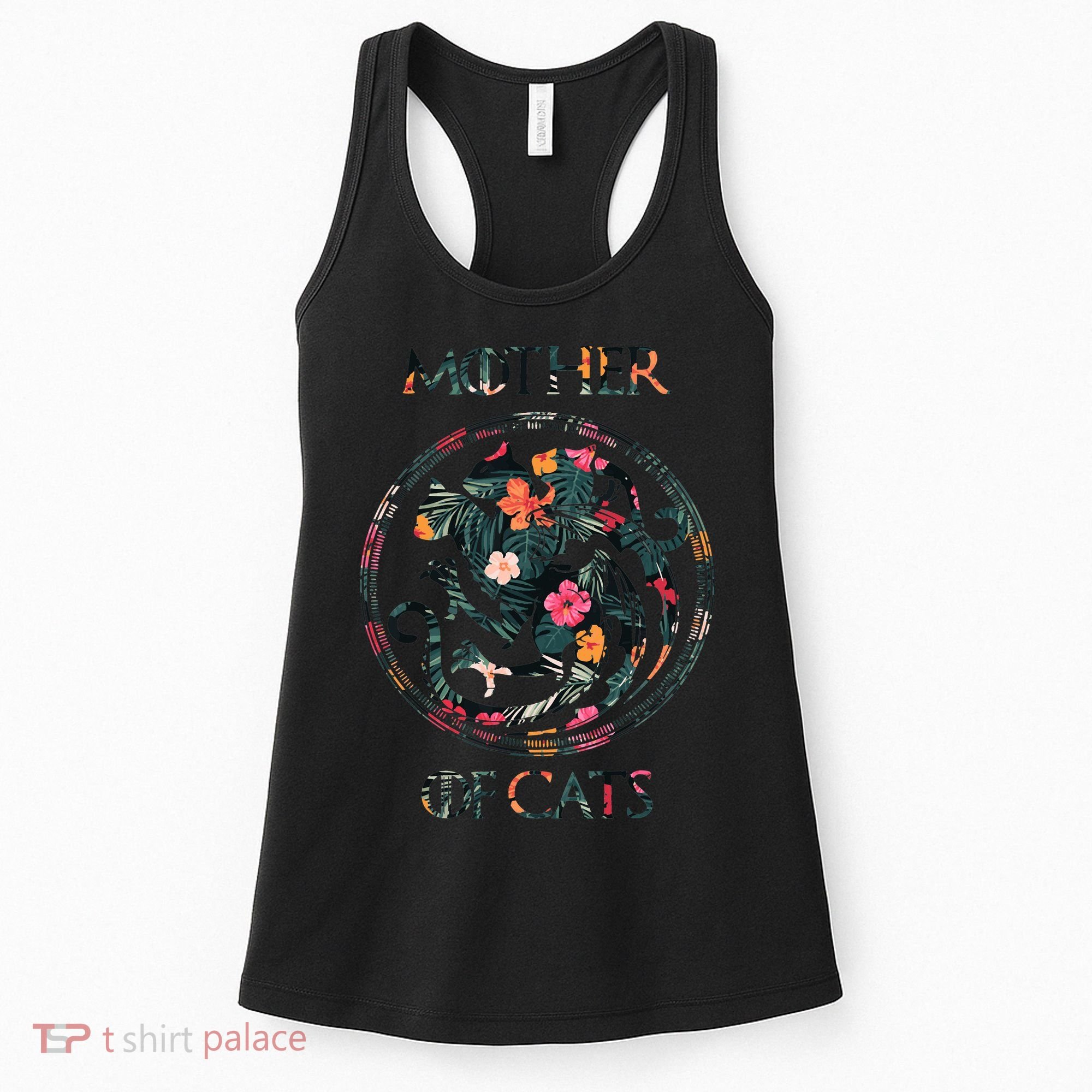 Cat Lovers Mother Of Cats Mix Flower Women's Tank Top