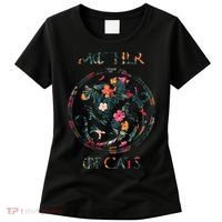 Cat Lovers Mother Of Cats Mix Flower Women's T-Shirt thumb 0