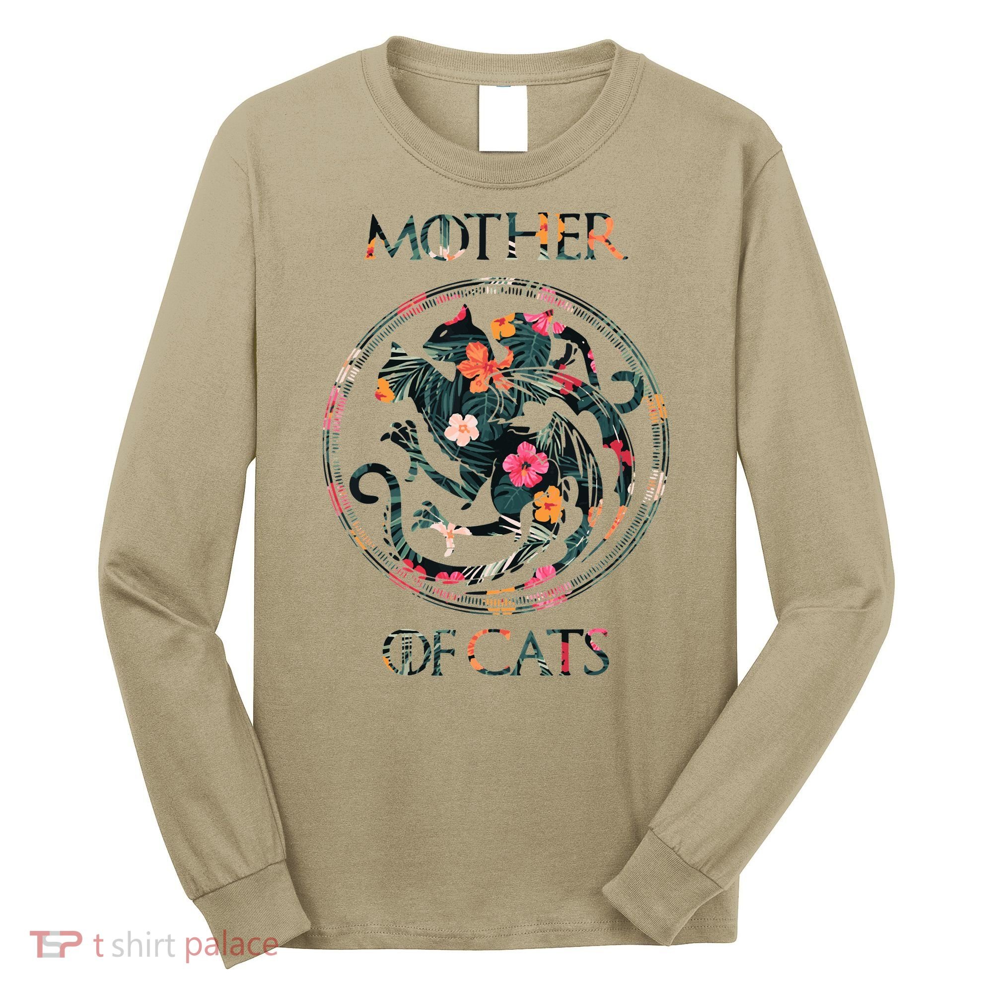 Cat Lovers Mother Of Cats Mix Flower Long Sleeve Shirt