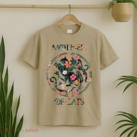 Cat Lovers Mother Of Cats Mix Flower T-Shirt thumb 2