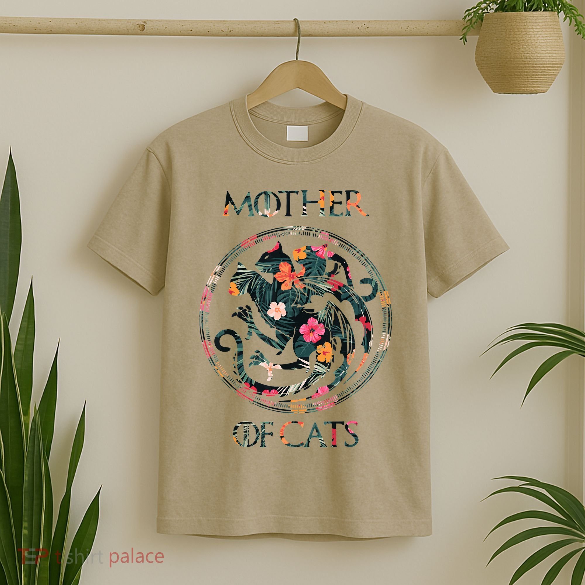 Cat Lovers Mother Of Cats Mix Flower T-Shirt