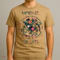 Cat Lovers Mother Of Cats Mix Flower T-Shirt thumb 3