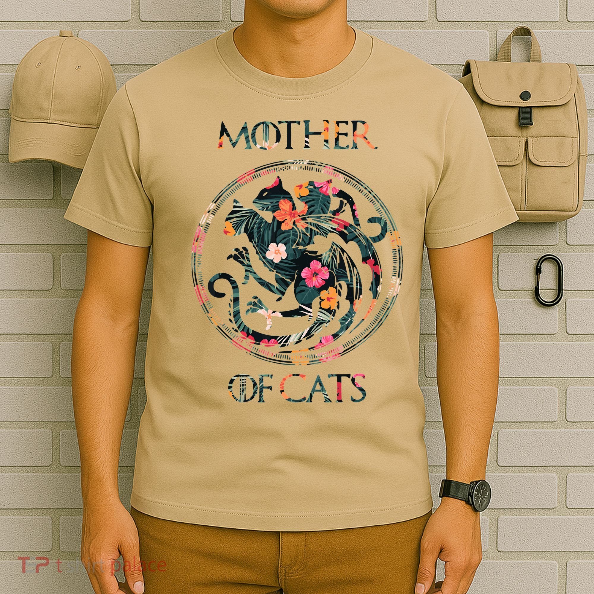 Cat Lovers Mother Of Cats Mix Flower T-Shirt