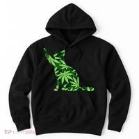Cat Lover Marijuana Weed Smoker Funny Leaf Cannabis Hoodie thumb 0