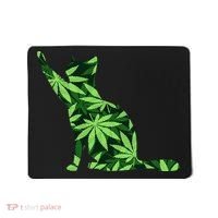 Cat Lover Marijuana Weed Smoker Funny Leaf Cannabis Mousepad thumb 0