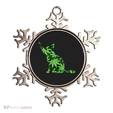Cat Lover Marijuana Weed Smoker Funny Leaf Cannabis Ornament
