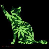 Cat Lover Marijuana Weed Smoker Funny Leaf Cannabis Ornament thumb 1