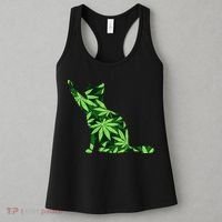 Cat Lover Marijuana Weed Smoker Funny Leaf Cannabis Women's Tank Top thumb 3