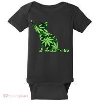 Cat Lover Marijuana Weed Smoker Funny Leaf Cannabis Baby Bodysuit thumb 0