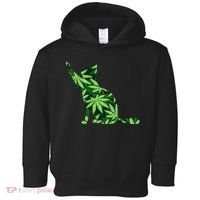 Cat Lover Marijuana Weed Smoker Funny Leaf Cannabis Toddler Hoodie thumb 0