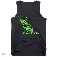Cat Lover Marijuana Weed Smoker Funny Leaf Cannabis Tank Top thumb 0