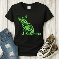 Cat Lover Marijuana Weed Smoker Funny Leaf Cannabis Women's T-Shirt thumb 3