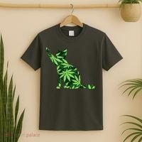Cat Lover Marijuana Weed Smoker Funny Leaf Cannabis T-Shirt thumb 2