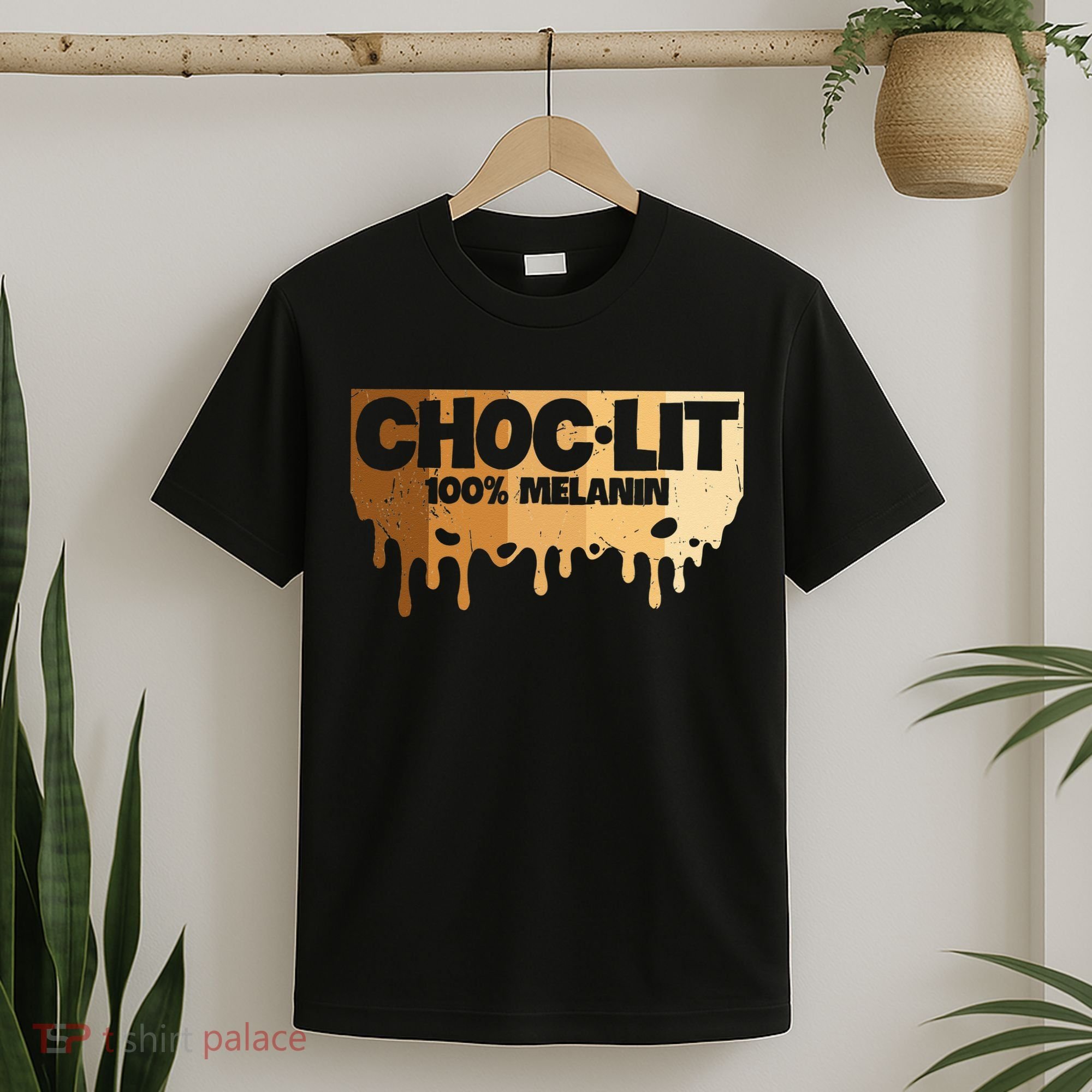 Choc Lit Melanin Queen African Afro Pride Black Historty T-Shirt