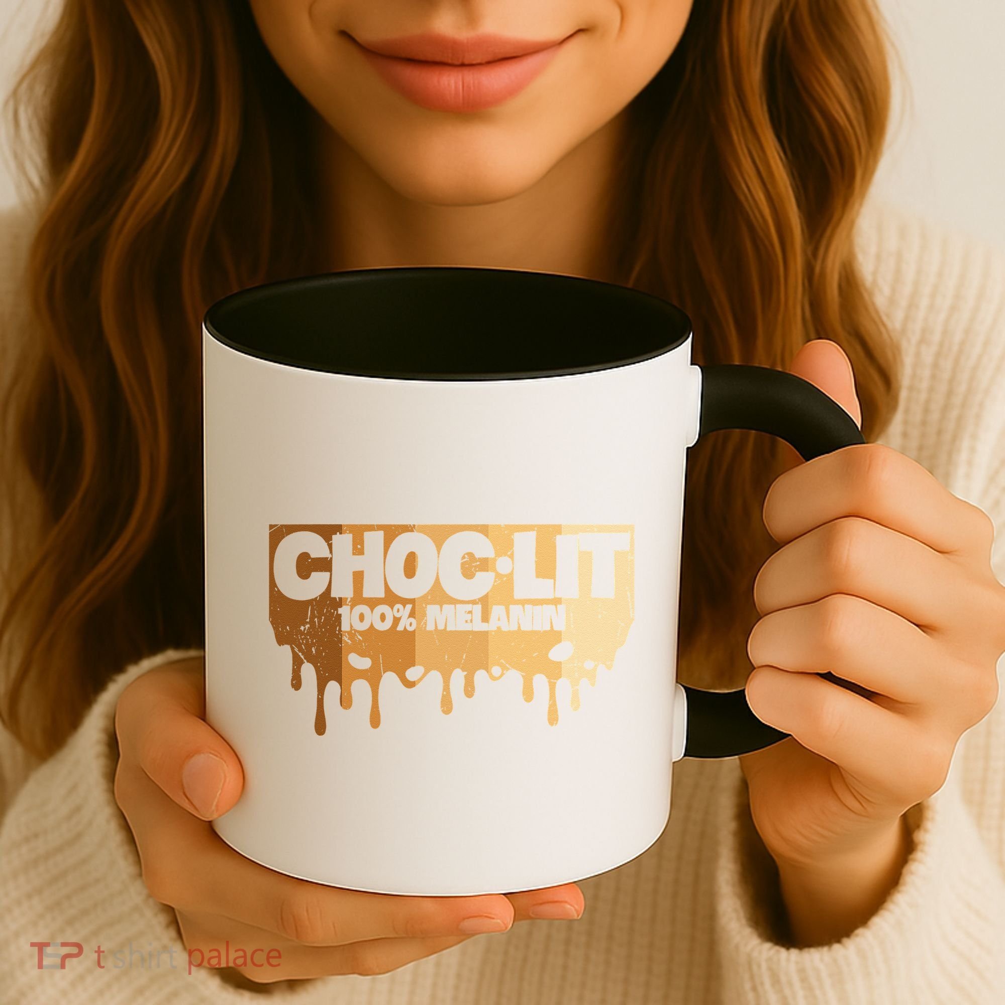 Choc Lit Melanin Queen African Afro Pride Black Historty Coffee Mug