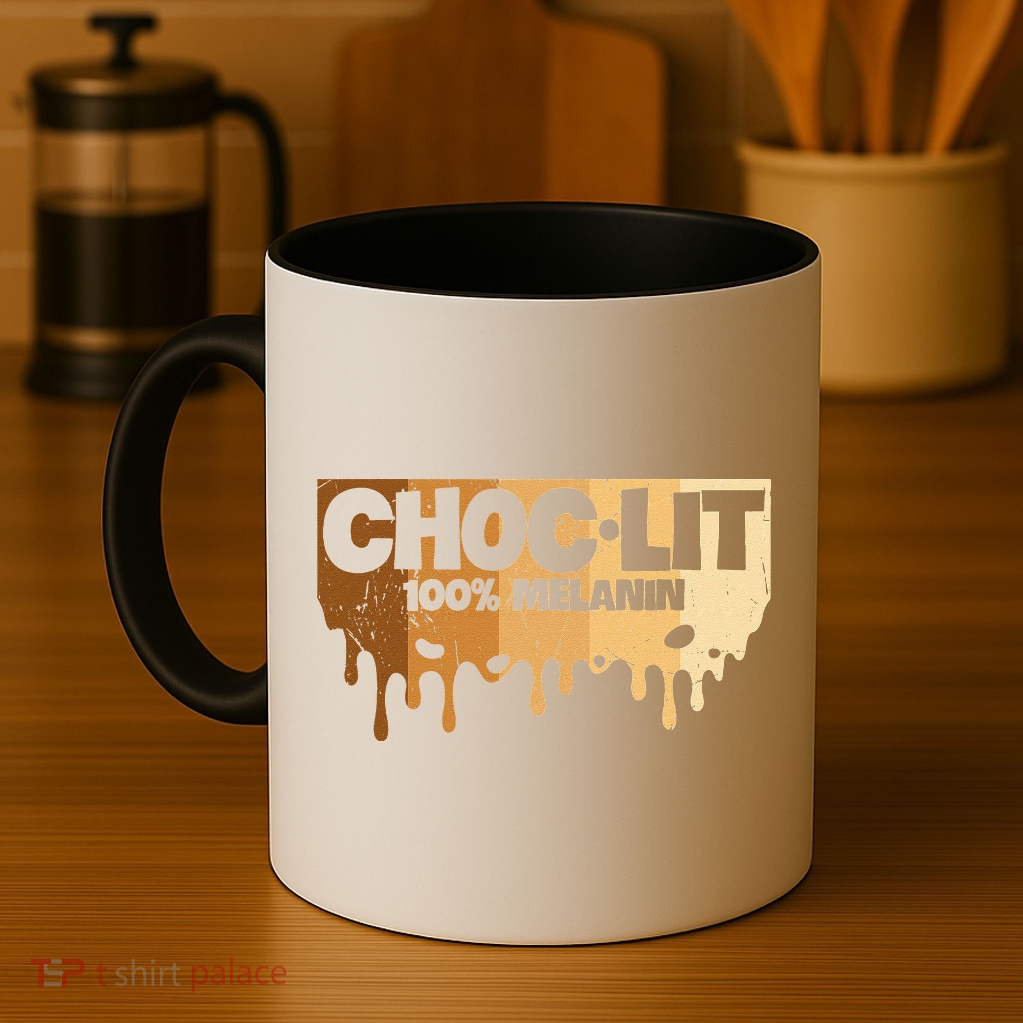 Choc Lit Melanin Queen African Afro Pride Black Historty Coffee Mug