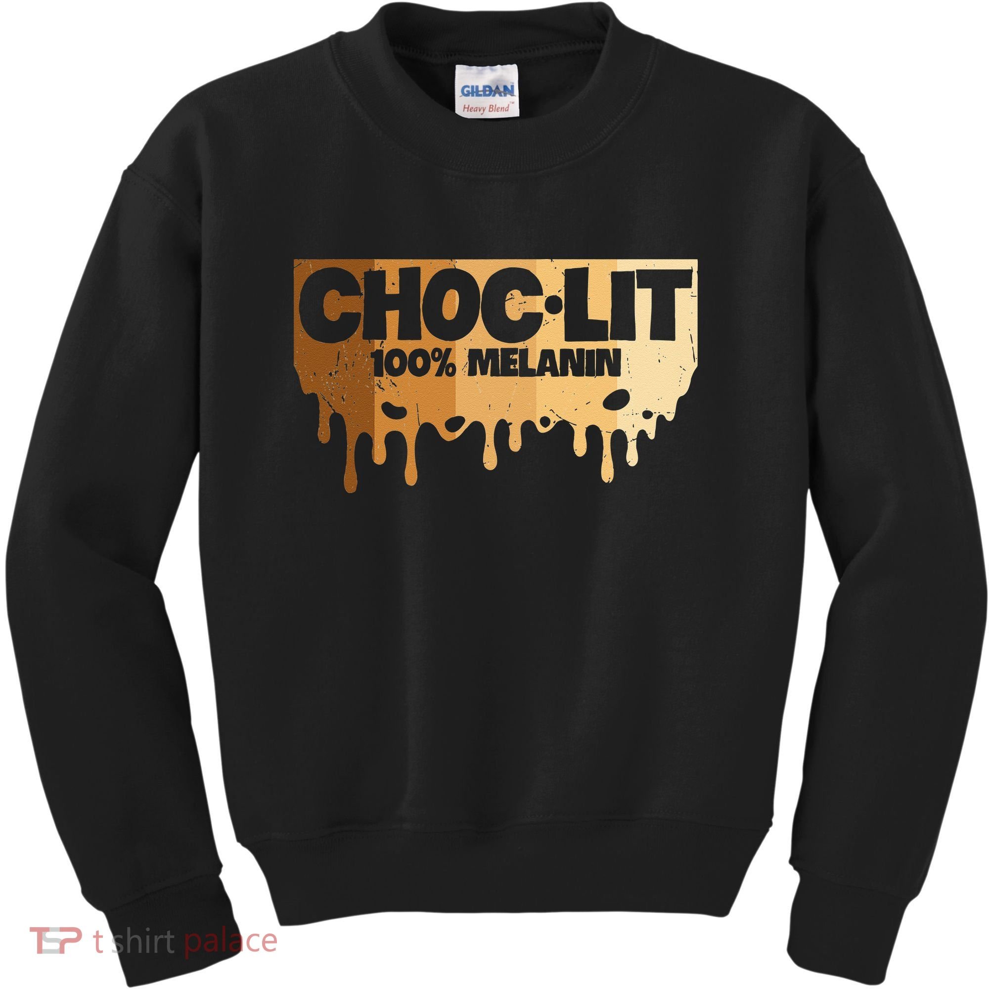 Choc Lit Melanin Queen African Afro Pride Black Historty Kids Sweatshirt