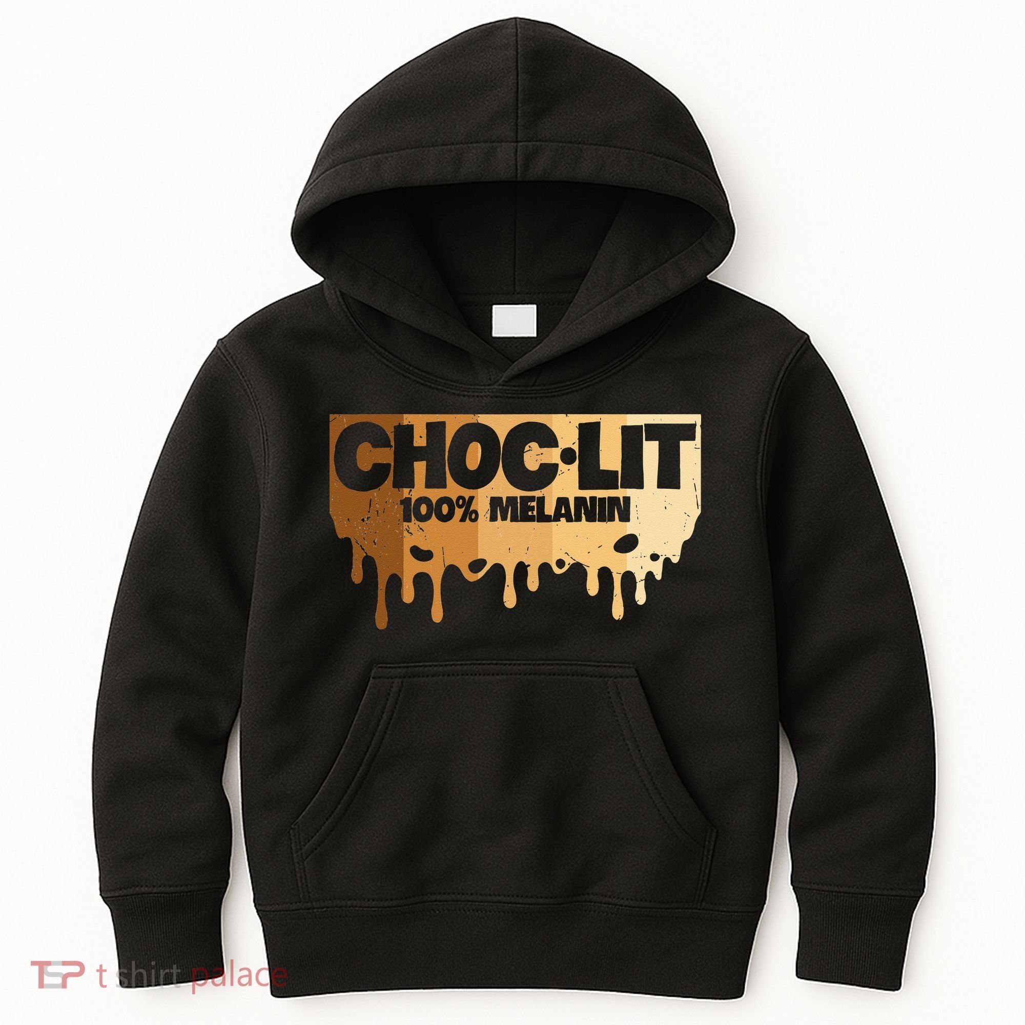 Choc Lit Melanin Queen African Afro Pride Black Historty Kids Hoodie