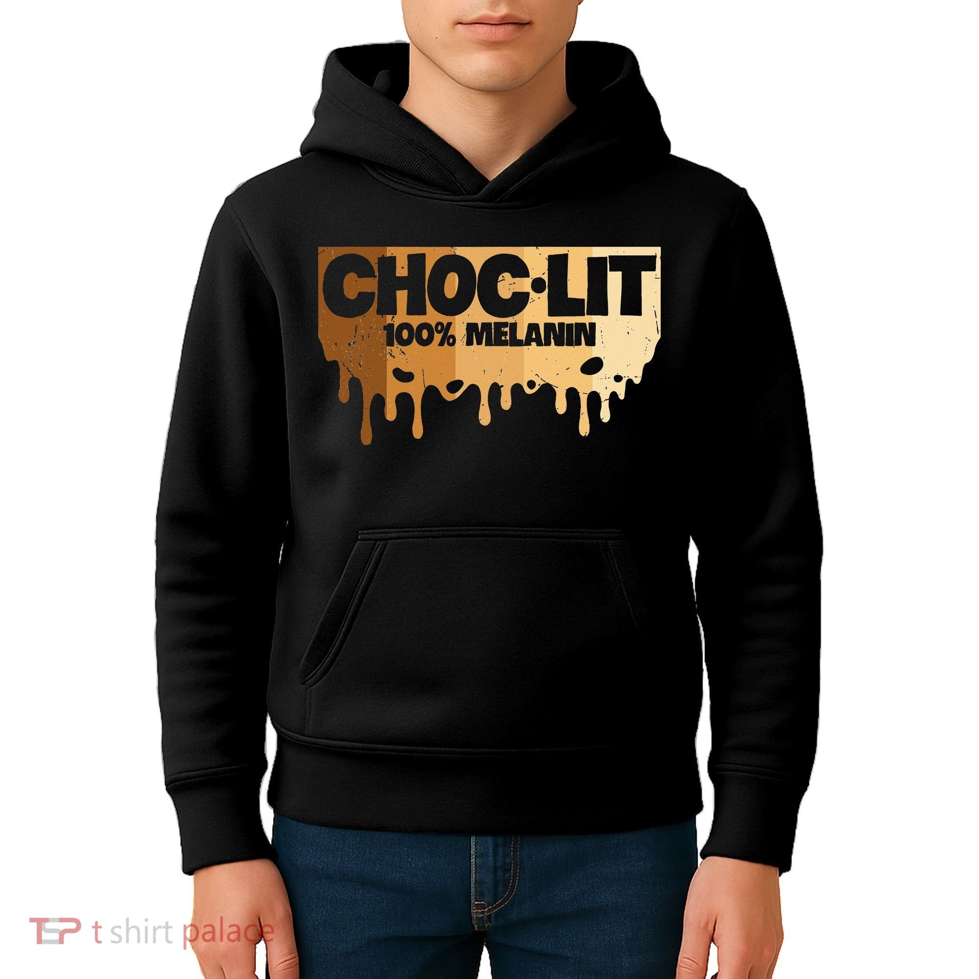 Choc Lit Melanin Queen African Afro Pride Black Historty Kids Hoodie