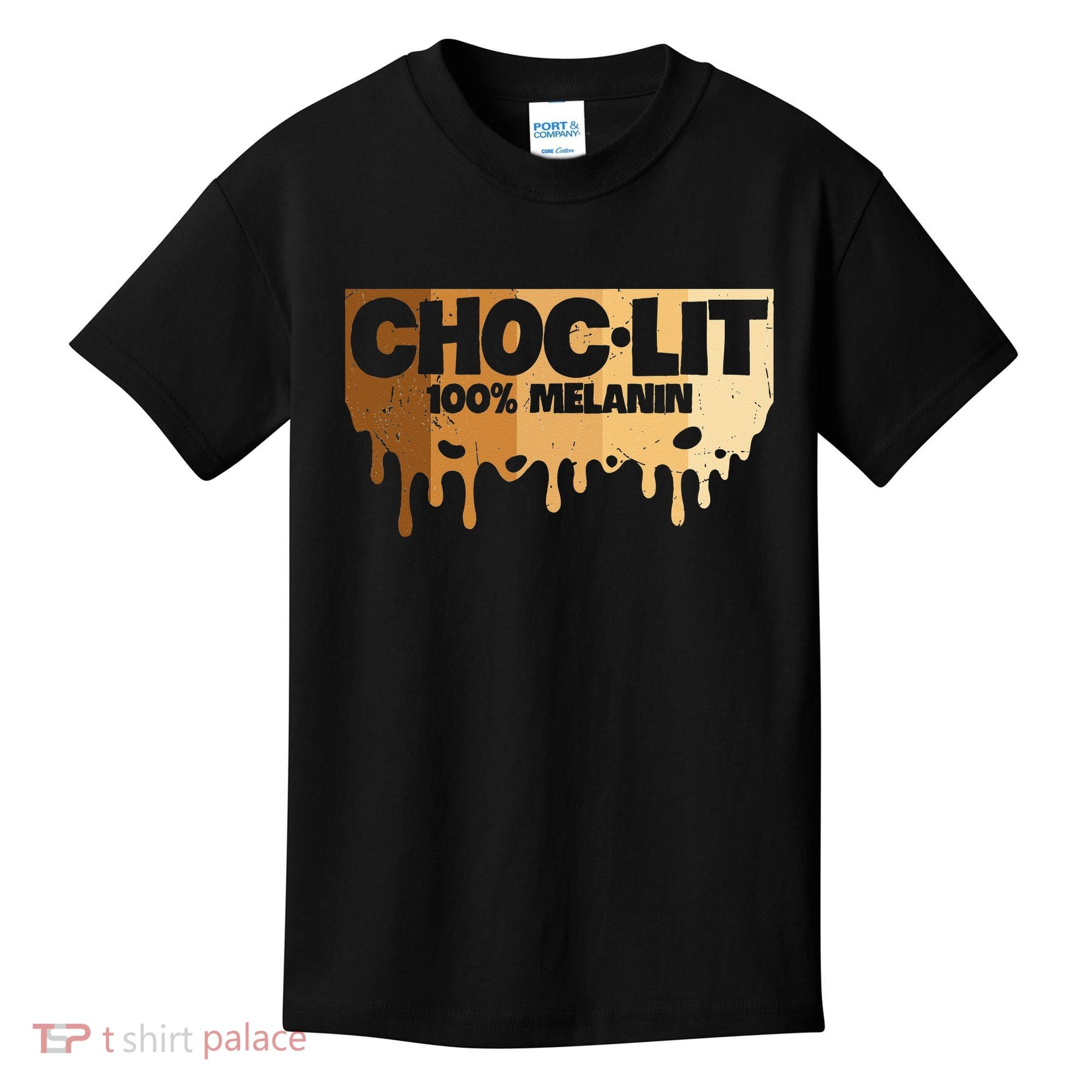 Choc Lit Melanin Queen African Afro Pride Black Historty Kids T-Shirt