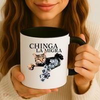 Chinga La Migra Cat Anti ICE Coffee Mug thumb 3