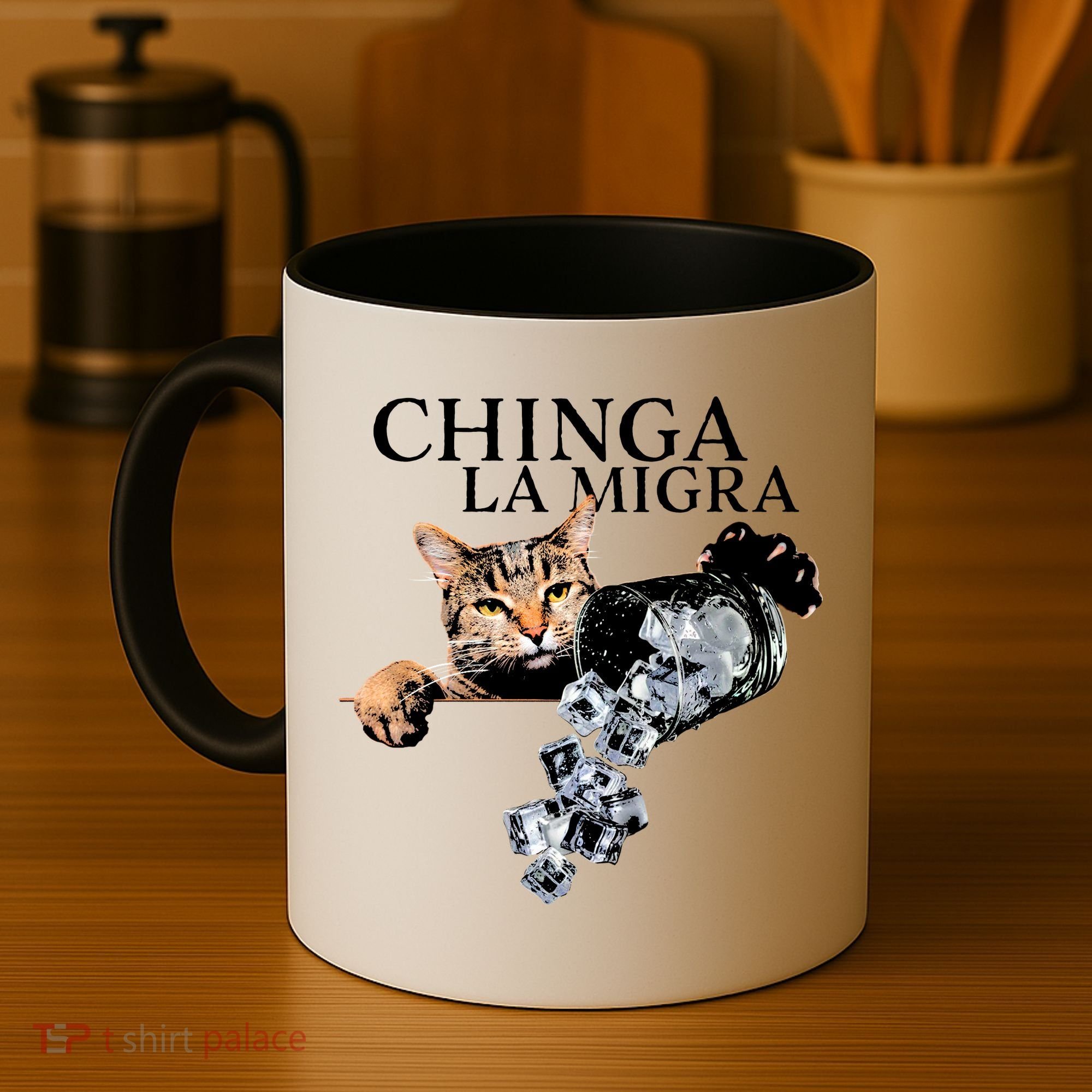 Chinga La Migra Cat Anti ICE Coffee Mug