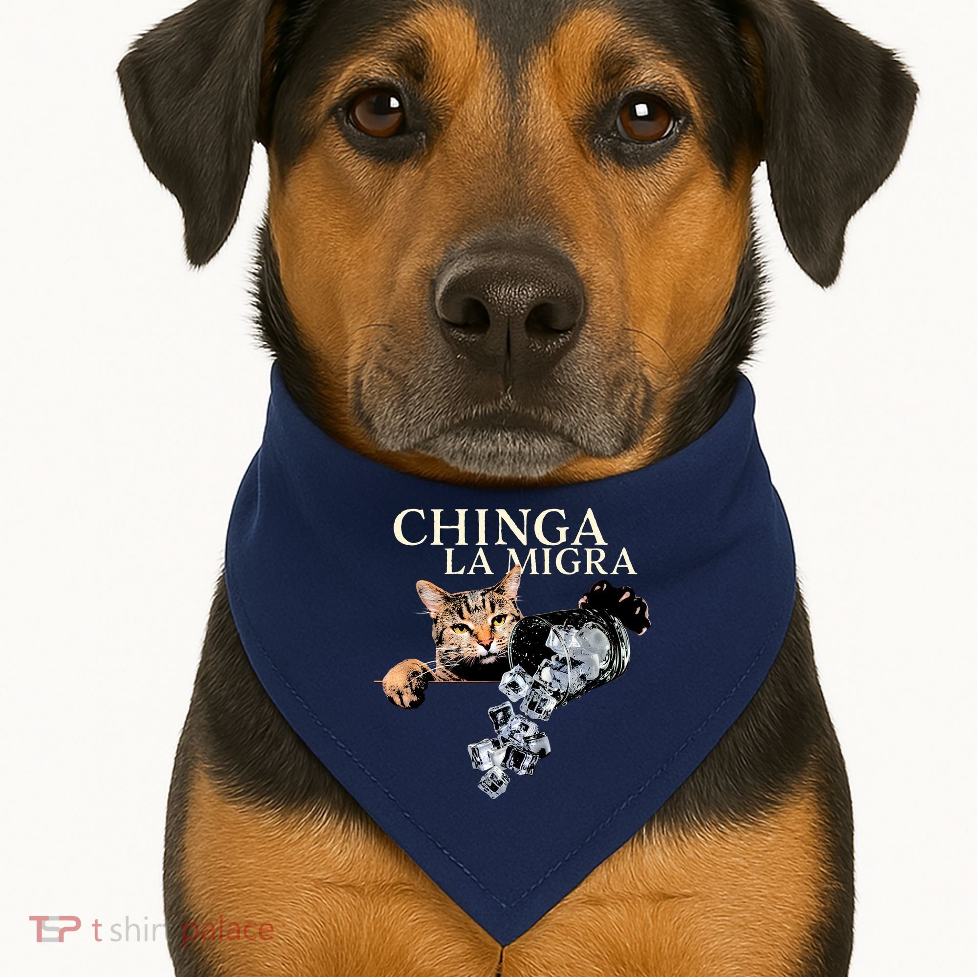 Chinga La Migra Cat Anti ICE USA-Made Doggie Bandana