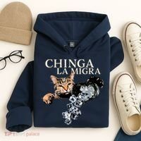 Chinga La Migra Cat Anti ICE Hoodie thumb 4