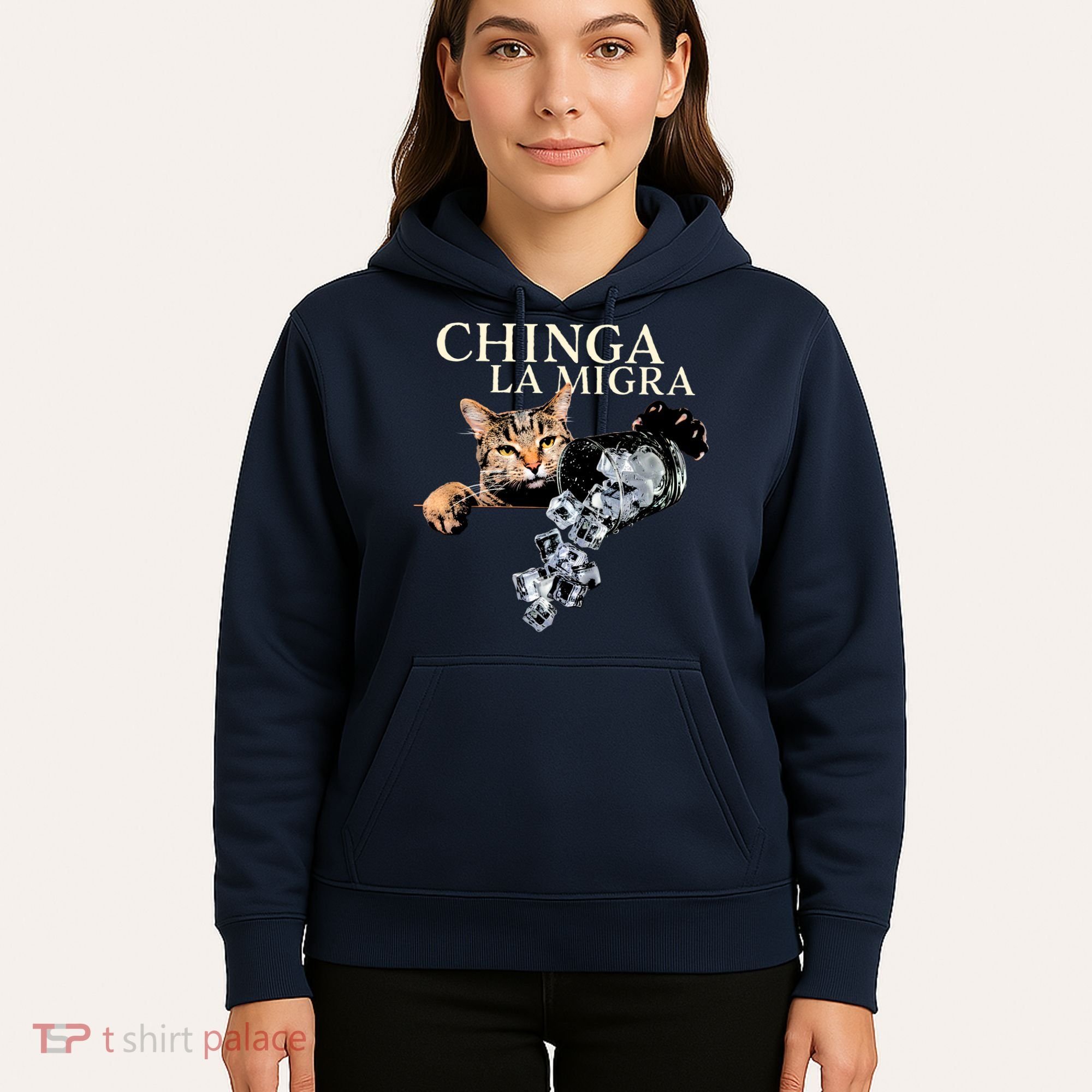 Chinga La Migra Cat Anti ICE Hoodie