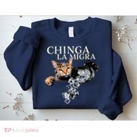 Chinga La Migra Cat Anti ICE Sweatshirt thumb 2