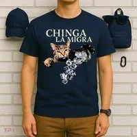 Chinga La Migra Cat Anti ICE T-Shirt thumb 6