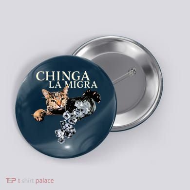 Chinga La Migra Cat Anti ICE Button