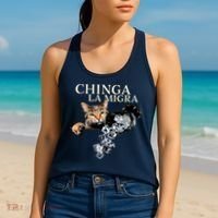 Chinga La Migra Cat Anti ICE Women's Tank Top thumb 2