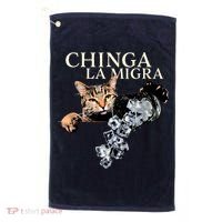 Chinga La Migra Cat Anti ICE Golf Towel thumb 0