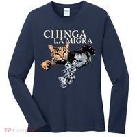 Chinga La Migra Cat Anti ICE Women's Long Sleeve Shirt thumb 0