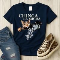 Chinga La Migra Cat Anti ICE Women's T-Shirt thumb 3