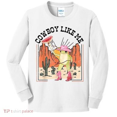 Cowboy Like Me Frog Kids Long Sleeve Shirt