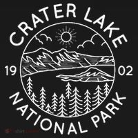 Crater Lake National Park Cool White Line Art Outdoor Women's Hoodie thumb 2