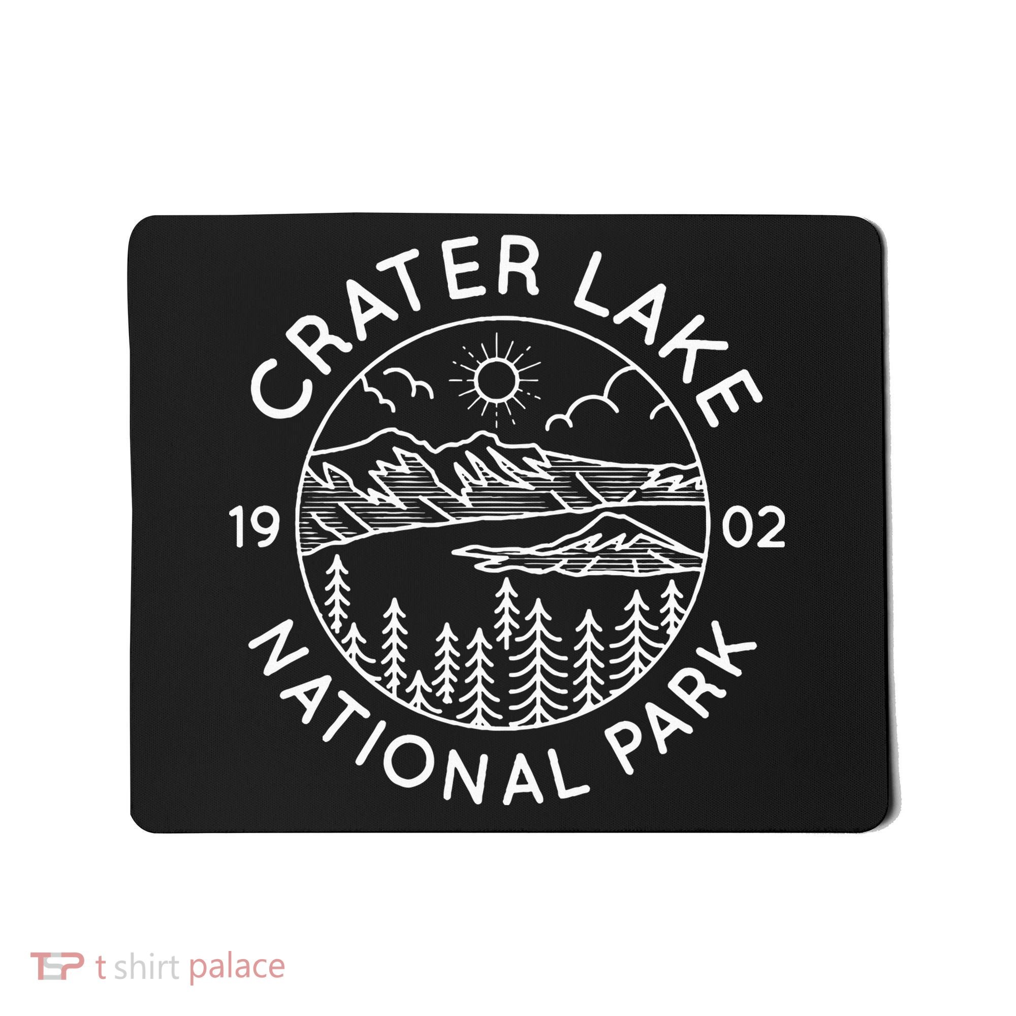 Crater Lake National Park Cool White Line Art Outdoor Mousepad